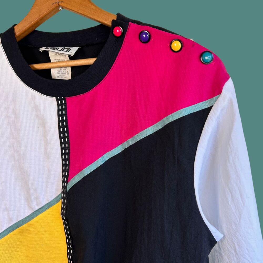 Vintage Teddi Lightweight Colorblock Shirt - Picture 2 of 9